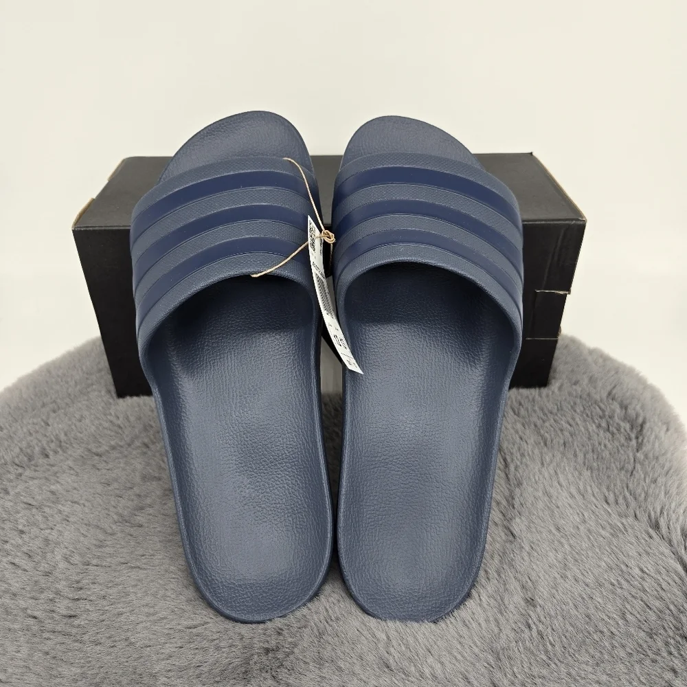 New Adidas Adilette Aqua Stripe Slides Men's Size 9
